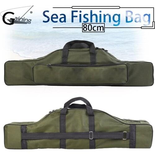 Waterproof 80cm Fishing Bag Oxford Cloth Folding Fishing Rod Reel Bag Fishing Tackle Storage Bags Travel Carry Case