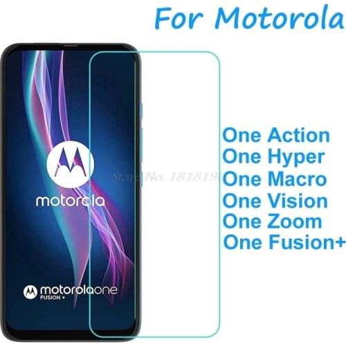 Tempered Glass For Motorola One Action Hyper Macro Vision Zoom Fusion+Plus Glass Screen Protector Telefon Screen Protective Film