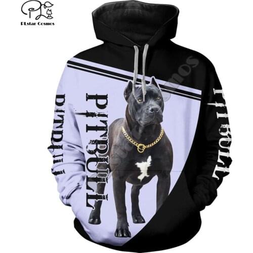 PLstar Cosmos NewFashion Animal Pitbull Love Dog Harajuku 3DPrint Men/Women Unisex Autumn Pullover Jacket Casual Zip Hoodies D14