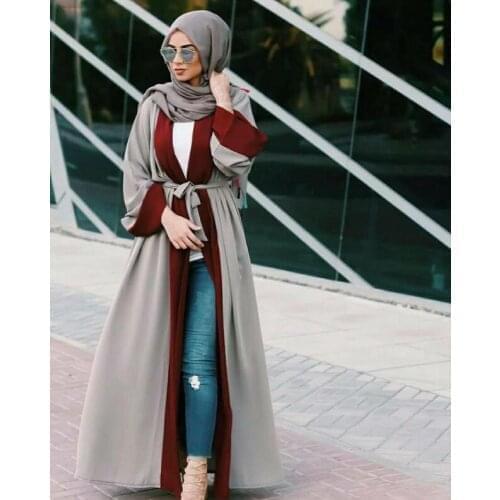 Women Casual Cardigan Open Dresses Muslim Abaya Turkey Long Sleeve Cocktail