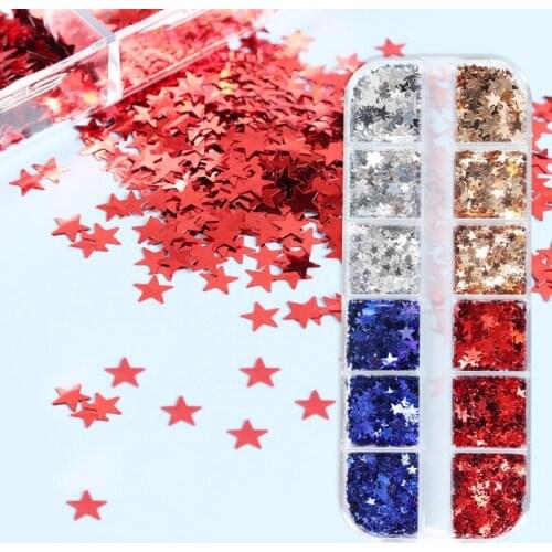 1Box Star Sequins Resin Art Nail Sticker Mold Fillings Diy Epoxy UV Resin Mold Filler Nail Art Decor Crafts Jewelry Making Tools