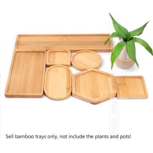 1PC 14 Design Flower Pot Holder Fleshy Bonsai Pad Bamboo Tray Wooden Flowerpot Tray Home Office Decor Planter Pots Mat Stand