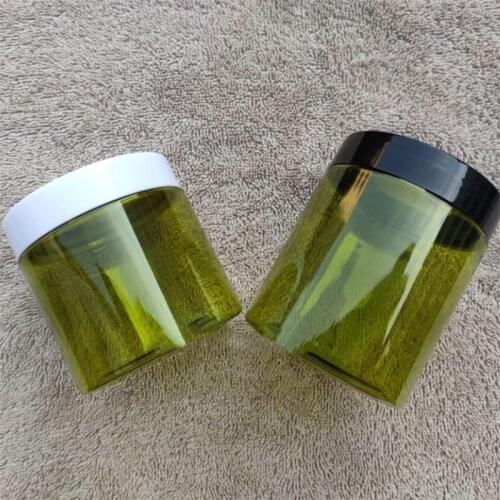 10/30pcs 200g 250g Plastic Jar Cosmetic Cream Jar Plastic Pot Green Round PET Container Empty Food Packing Cans