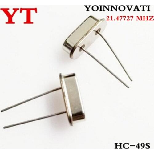 100pcs/lot 21.47727 MHZ HC - 49 s passive crystals into 21.4772 MHZ to 21.477 MHZ 20 parts per million (PPM)