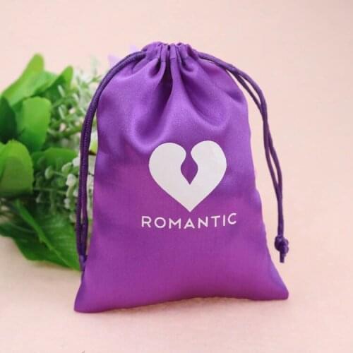 500pcs high quality drawstring bag satin bags size 8*10cm jewelry bag custom printing gift pouch include shipping by ePacket