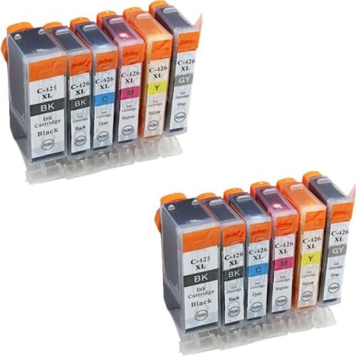 12pcs PGI425 CLI426 compatible ink cartridge for Canon mg5340 iP4840 4940 MG5140 MG5240 MG6140 MG8140 iX6540 MX884 PRINTER INK