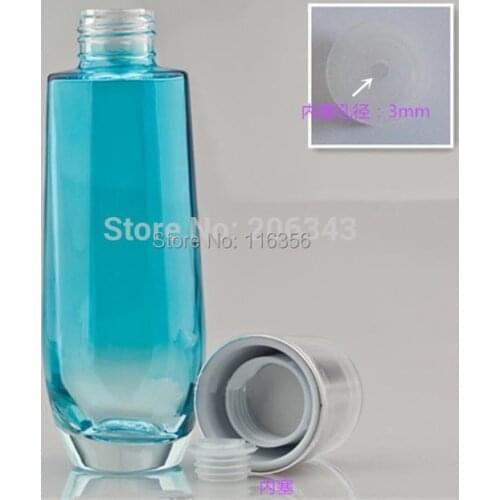 120ml gradient blue glass bottle for toner or lotion or water packing