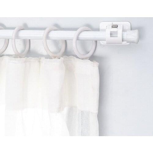 2Pcs Self Adhesive Curtain Rod Hanging Clip Hook Pole Holders Bathroom Room Towel Bar Hook Support Rail Clamps Fixed C