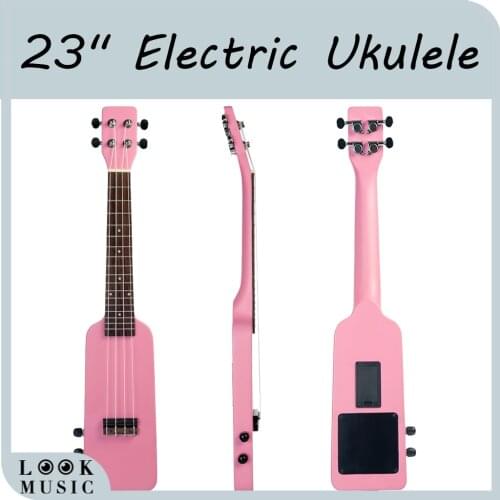23" Ukulele Kit Okoume Electric Ukulele Bottle Shape W/Guitar Tuner Carrying Bag Cable