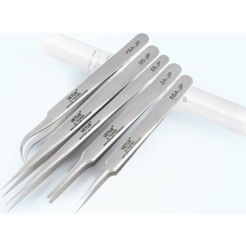 Vetus JP Series Non-magnetic High Hardness Precision Stainless Steel Tweezer 2A/5SA/7SA/00/SS/3C-JP For Phone Repair Tools
