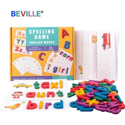 Baby Wooden Cognition Puzzle Toys Toddler Kids Box Matching Game Cognitive Card Letter Number Animal Life Sets Children Kid Gift