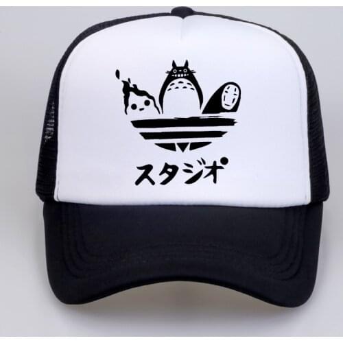 Design harajuku hat Cartoon Totoro Spirited Away Baseball Caps No Face Faceless Man snapback hats Women Anime mesh trucker cap