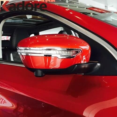 For Nissan Qashqai Rogue Sport 2014-2018 2019 2020 2021 Carbon Fiber Side Door Rearview Mirror Strip Cover Trim Car Styling 2pcs