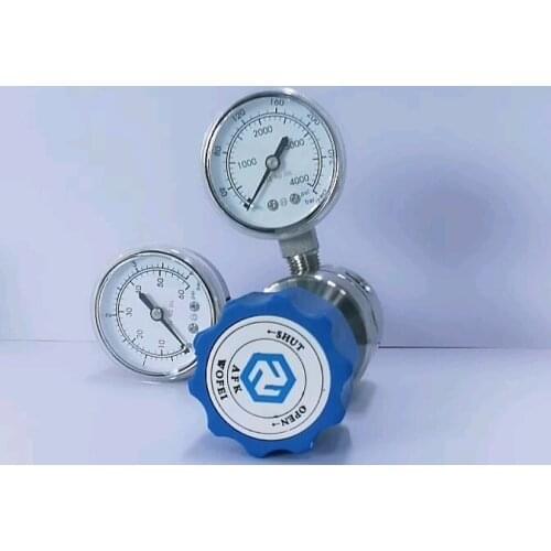 High pressure two pressure gauges N2 gas regulator with gauge