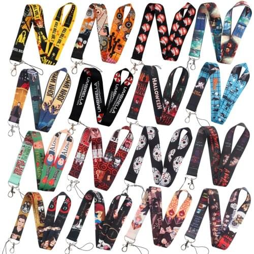 DZ1962 Movie Halloween Lanyards for Key Neck Strap For Card Badge Gym Key Chain Lanyard Key Holder DIY Hang Rope Keychain