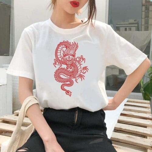 Womens T-shirt latest dragon Totum O-neck T-shirt printing casual short-sleeved street T-shirt Harajuku tops tees