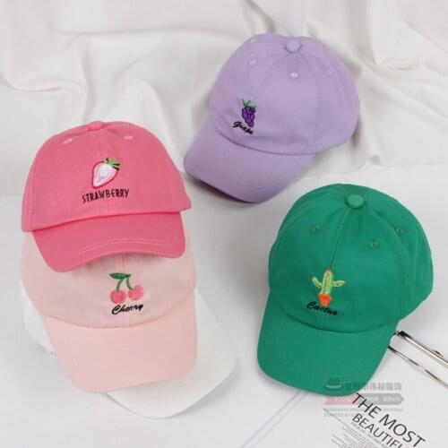Summer Casual Kids Caps Fruit Cartoon Embroidery Boys Girls Sunhat Outdoor Sun Protection Comfortable Children Sun Caps