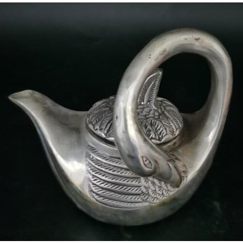 China White copper swan teapot crafts statue