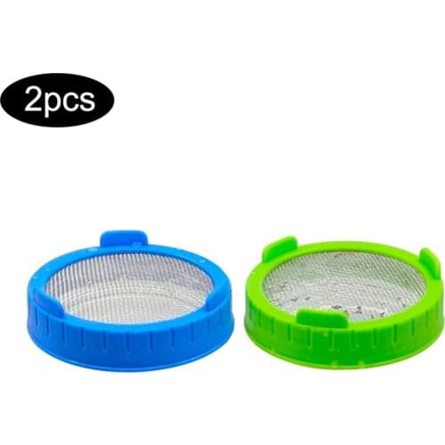 2pcs Seed Sprouting Lids Covers Filters With Stainless Steel Screen Seed Germination Cover Cap Filter Lids For Wide Mouth Mason