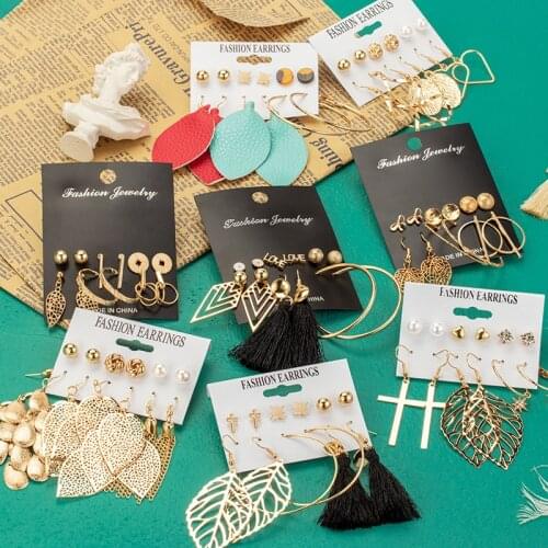 LOVR Vintage Tassel Pearl Earrings For Women Bohemian Fashion Statement Set Dangle Drop Earring 2020 Geometric Female Jewelry