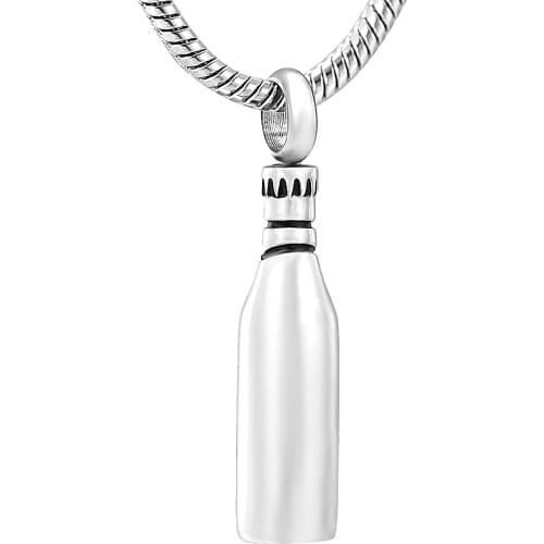 IJD11938 Mini Cremation Stainless Steel Beer Bottel Funeral Cremains Ash Urn Holder Memorial Men`s Cylinder Keepsake Jewelry