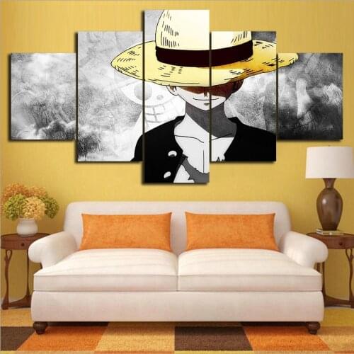 Canvas Wall Art 5 Pieces Prints Pirate King Anime Posters Comics Pictures Home Decor Modern Living Room Decoration Paintings
