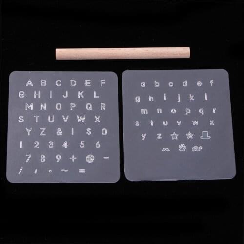 Leather Punch Stamper Set Plastic Alphabet Number with Beech Wooden Handle, Leather Punching Tools