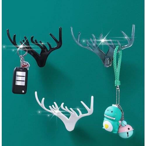 Wall Hanging Hook Vintage Deer Antlers Wall Coat Rack for Hanging Clothes Hat Scarf Key Deer Horns Hanger Rack Wall Decoration