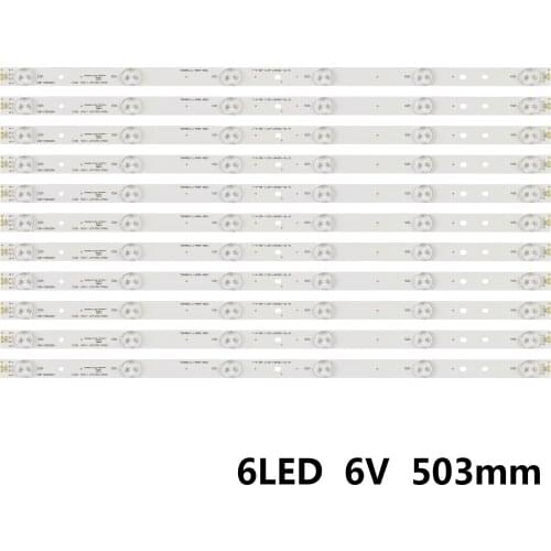 New 11 PCS 6LED(6V) 503mm LED backlight strip for Hisense 50inch HD500DU-B01 RSAG7.820.6311/ROH LED50EC620CA