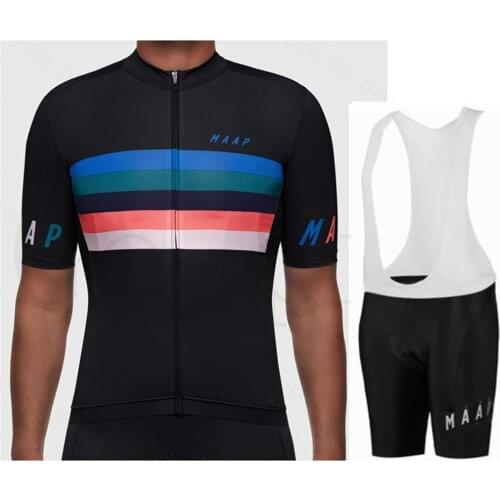 2021 New Maap Cycling Jersey Set Men Summer Short Sleeve Tops Breathable Bicycle Cycling Clothing Bib Shorts Sport Wea Maillot