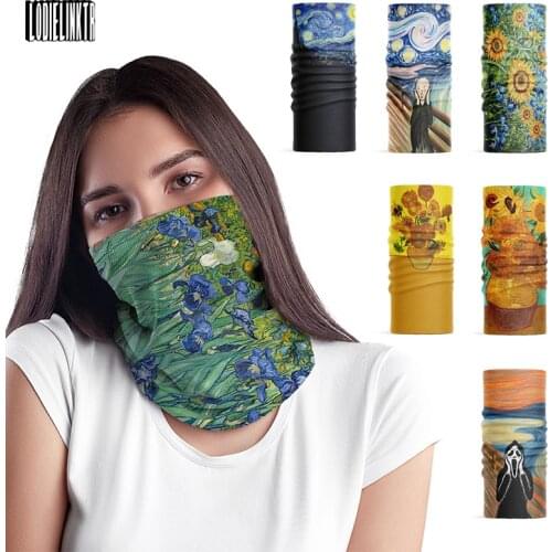 New Fashion 3D Printed Van Gogh oil Painting Art Hijab Scarf Women Winter Soft Bandana Fun Sunflower Starry Night Mask Kerchief