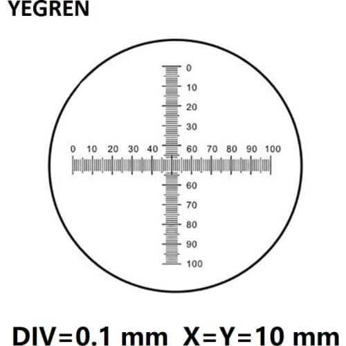 C7 Microscope Eyepiece Micrometer DIV 0.1 mm Cross Rular 10x10 Reticle Scale Calibration Graticule CAT907 Diameter 16mm 19mm 24m