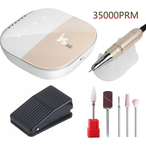 Professional 35000RPM Electric Nail Drill Machine Nail Drill Pedal Machine Manicure Drill Pedicure Pedal Controll Nail Drill