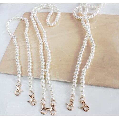 Imitate Pearl Strap For Bags Handbag Accessories Purse Belt Handles Cute Bead Chain Tote Women Parts Gold Clasp Fashion Sweet