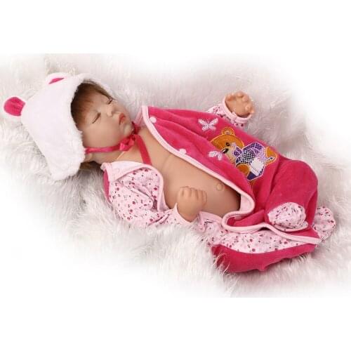 22inch silicone vinyl real soft touch reborn baby 55CM lifelike newborn baby sleeping sweet baby