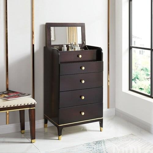 Light luxury dresser American solid wood dresser storage cabinet integrated flip multi-functional Mini dresser