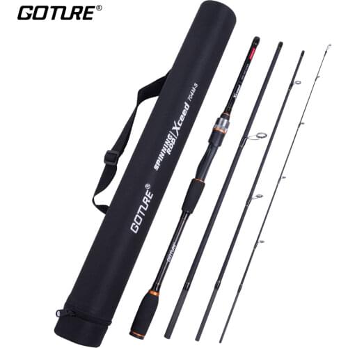 Goture Xceed Spinning Casting Fishing Rod 1.98M 2.1M/2.4M/2.7M/3.0M Carbon Fiber 4-Section Portable Lure Rods for Travel Fishing