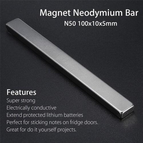 X10x5MM N50 Cuboid Block Grade Strong Block Strip Cuboid Magnet Rare Earth Neodymium Bar Powerful Magnet Wholesale High Quality