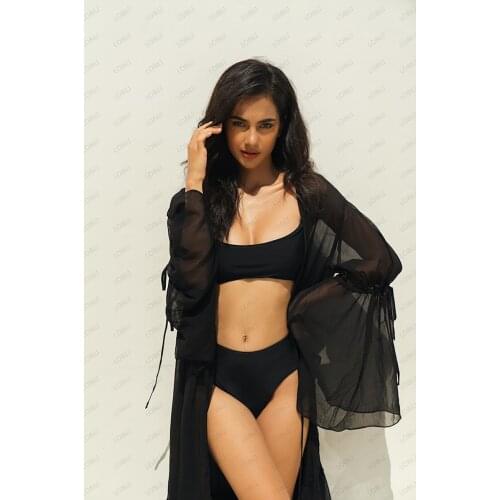 LO&LI Womens Chiffon Robes Bridal Wedding Party Loungewear Nightgown Lace Long Bathrobe Sleepwear