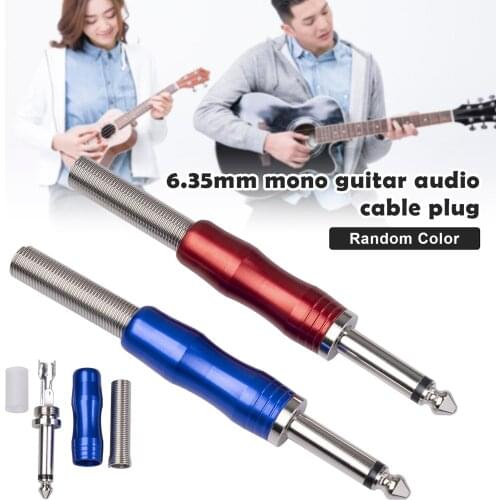 1/2/5pcs 6.35mm Mono Guitar Audio Cable Plug Nickel-Plated Electronic Keyboard Wire Welding Plug Audio Video Cables H-best