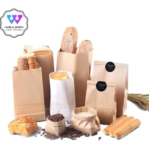 10Pcs/set Kraft Paper Bag Gift Bags Wedding Candy Cookie Bread Nuts Bag For Biscuits Snack Baking Package Supplies