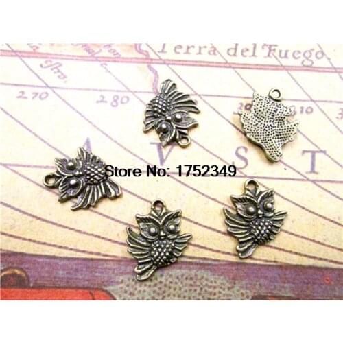 15pcs Mini Owl Charms -Antique bronze Bird Beads and Charms Pendants 17x20mm
