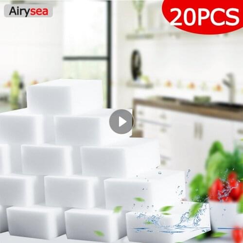 20Pcs Sponge Eraser Melamine Sponge Cleaner Kitchen Cleaning Sponge For Dish Wash Household Bathroom Cleaning Tools 100x60x20MM