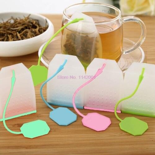 200pcs Food Grade Silicone Tea Strainer Bags Coffee Loose Tea Leaves Infusers Non-toxic No Smell Tool Home Travel Tea Bag