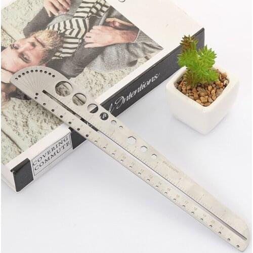 22cm Multifunction Protractor Measure Tool Angle Meter Clear Scale Stainless Steel Portable Drawing Ruler Circle Professional