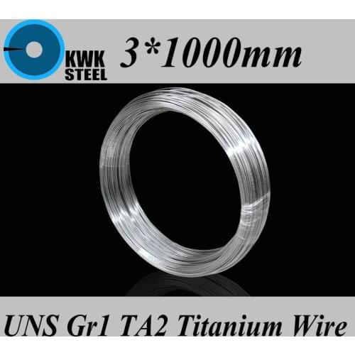 3*1000mm Titanium Wire UNS Gr1 TA2 Pure Titanium Ti Wire Industry or DIY Material Free Shipping