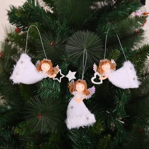 3pcs/set Cartoon Christmas Tree Hanging White Angel Doll Toy Decor Home New Year Party Decor Christmas Tree Pendants Ornaments