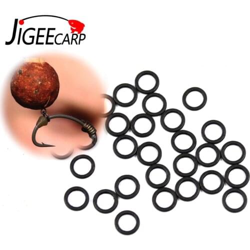 30PCS 5 Sizes Boilie Bait Rings Carp Fishing Flat Matt Black Mini Rig Ring Combi Rig Pop up Rig Rings Carp Fishing Accessories