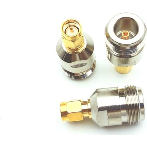 50pcs lot copper RP SMA plug ( male pin) to N Jack straight RF connector