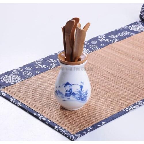 6pcs Tea Tools,Six things,porcelain Caddy,Bamboo Strainer/Clamp/Spoon/Stick/Needle,Tea ceremony gentleman/Treasures
